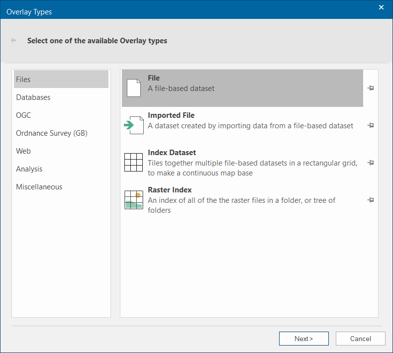 Screenshot of the CadCorp SIS Add Overlay dialog.